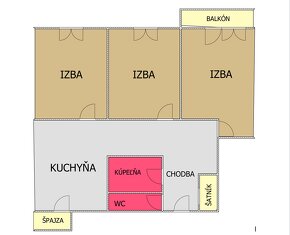 3-izbový byt s balkónom / 70 m2 / - Čadca - 15