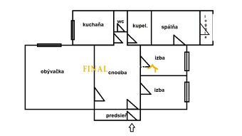 4 izbový byt na predaj, sídlisko Necpaly, Prievidza - 15