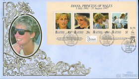 Poštové známky, filatelia: Anglicko, Lady Diana, FDC obálky - 15
