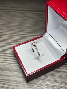 Diamantovy prsten zasnubny 14k biele zlato 0.70ct diamanty - 15