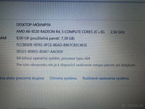 Notebook 15,6" Lenovo.AMD A6-9220 2x2,50GHz.8gb ram.128gbSSD - 15