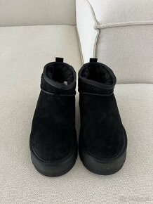 Ugg platform mini dámske čizmy čierné - 15