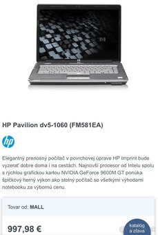 HP Pavilion dv5-1060 (FM581EA) , 50€ - 15