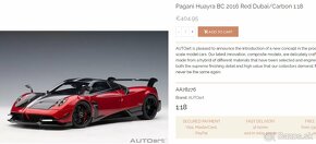 Predám Voiture  Pagani Huayra BC 1:18 - 15