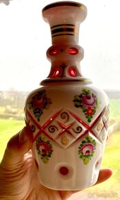 Czech BohemiaArt Glass Cranberry, prekladané/prejimane sklo - 15