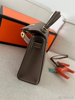 Hermes kelly mini hnedá - khaki - 15