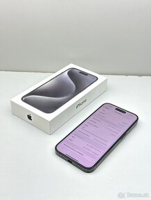 iPhone 15 PRO BLACK TITANIUM TOP STAV NOVÉHO ZÁRUKA - 15