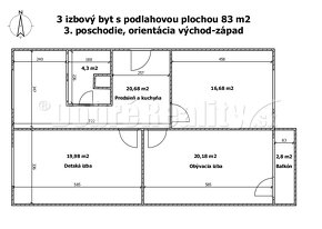 PREDAJ: Zariadený, veľký, 3 izbový byt na Západe, 83 m2, Bre - 15