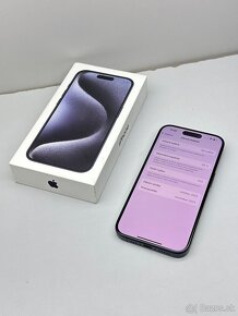 iPhone 15 PRO BLUE TITANIUM ORIGINÁL STAV PRÍSLUŠENSTVO - 15