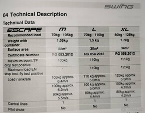 Predávam výbavu pre Paragliding od SWING - 15