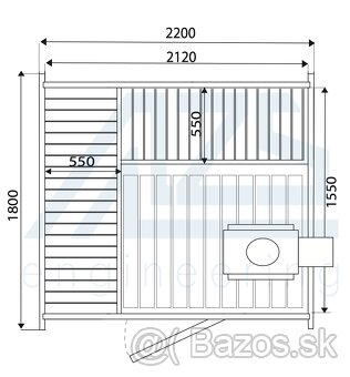 ZÁHRADNÁ SUDOVÁ SAUNA QUADRO 180 сm DIY - 15