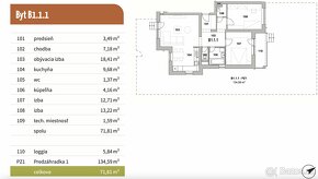 POLIANKY / B111 / Pekný 3-izbový byt s loggiou + predzáhradk - 15