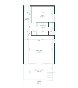 2izb, Podgora, 55m2, luxusný komplex, parking, terasa, 250m - 15