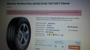 zimné 205/65 r16 C Matador Nordicca Van - 10 mm kúpa 2023 - 15