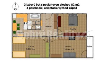 PREDAJ: Zariadený, veľký, 3 izbový byt na Západe, 83 m2, Bre - 16