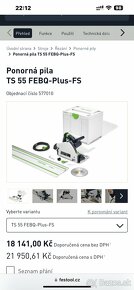 Festool ts 55 REBQ PLUS FS 1400 s příslušenstvím vše nové - 16