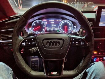 AUDI sportovy S volant kozeny zrezany perforovany - 16