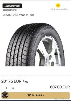 255/45 R19 104Y MO letné BRIDGESTONE - 16