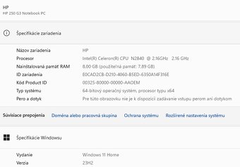 HP 250 G3, Intel Celeron, 8GB, 240 GB SSD, Windows 11 - 16