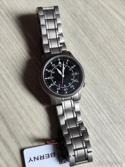 Titánové pánske hodinky BERNY Pilot Field watch, Zafír, NOVÉ - 16