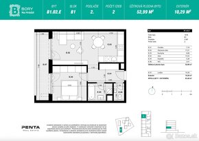 Na PREDAJ úplne nový, komplet zariadený 2 izbový byt 63,28 m - 16