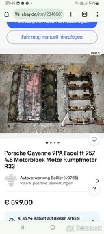 Porsche Cayenne 4,8benzin blok motora - 16