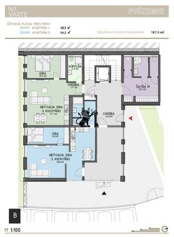 Budova s 8 apartmánmi alebo medicínske centrum, 9 park. mies - 16