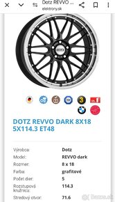 Predám disky Dotz Revvo dark 5x113,4 R18 8J ET 34 - 16