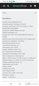 Huawei MateBook D15, v novom stave, 65W nabíjačka. - 16