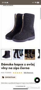 Teplé vlnené Kapce vlna merino Vlnka Duchodky 40 39 papuče - 16