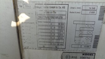 Prodám KÖGEL SVT 24 COOL - Mrazírenský návěs - dvojitá podla - 16