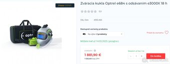 Nová Zváracia kukla Optrel e684 s odsávaním e3000 18 h - 16