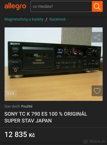 Sony TC - K 790 ES kazetový deck, magnetofon Esprit + DO - 16