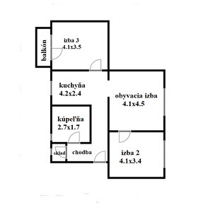 PREDAJ 3 izbový byt, 76,5 m2, Handlová, 29.augusta - 17