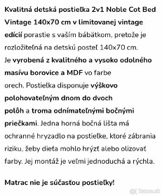 Rastúca Vintage postieľka a prebaľovací pult Woodies - 17