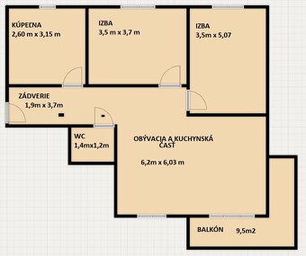 POSLEDNÝ 3i byt s balkónom, 97m2 NA PREDAJ-NOVOSTAVBA - 17