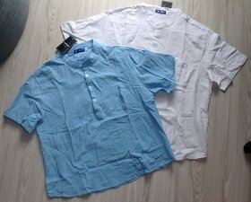 Biela a modrá letná polokošeľa, v. XL/2XL, v. 2XL/3XL - NOVÉ - 17