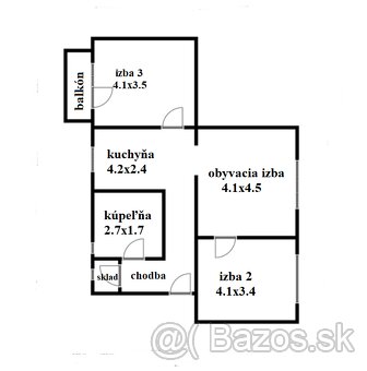 PREDAJ 3 izbový byt, 76,5 m2, Handlová, 29.augusta. - 17