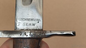 Švýcarský bajonet bodák SCHMIDT RUBIN M 1889 značeny - 17