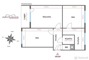 3 IZBOVÝ BYT - LEVOČSKÁ, SÍDLISKO II, 64 M2, LOGGIA, 2/3 P - 17