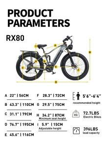 Výkonný ebike Burchda 1000W,20Ah,45km/h,120km,33kg,upgrade - 17