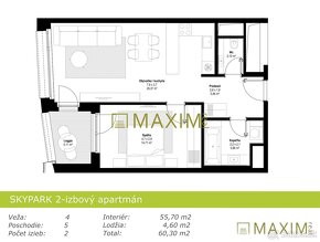 Moderný 2-izbový apartmán v prestížnom projekte SKY PARK, Br - 17