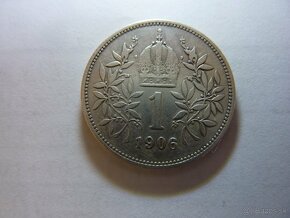 R-U Veľmi vzácna 1 koruna 1906 bz vo veľmi peknom stave - 17