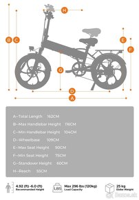 Mestský skladací ebike Engwe,20x2.3",250W,13Ah,32km/h,25kg - 18