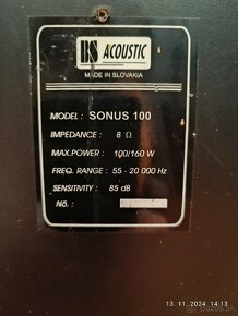 BS ACOUSTIC SONUS 100...8ohm...6kg kus - 18