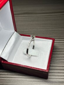 Diamantovy prsten zasnubny 14k biele zlato 0.70ct diamanty - 18