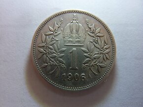 R-U Veľmi vzácna 1 koruna 1906 bz vo veľmi peknom stave - 18