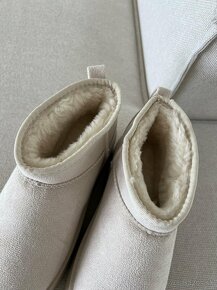 Ugg platform mini dámske čižmy béžové krémové - 18