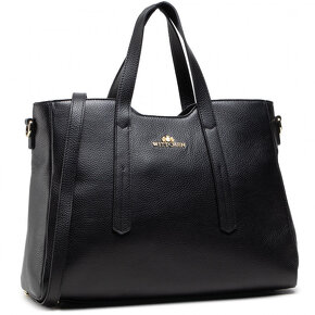 čierna minimalistická kožená kabelka wittchen - nová - 19