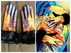 Šál a rukavice set Vincent van Gogh - Café Terrace - 19